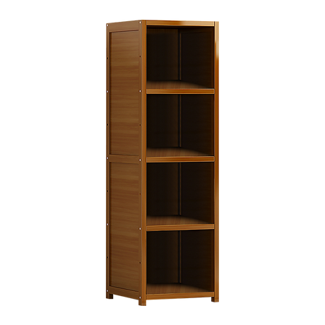 Bamboo Adjustable Bookcase, 4 Shelf Natural