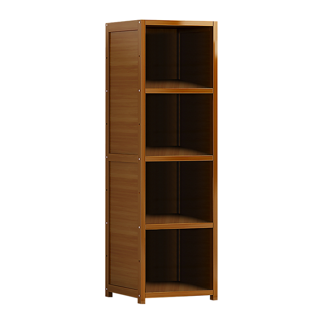 Bamboo Adjustable Bookcase, 4 Shelf Natural