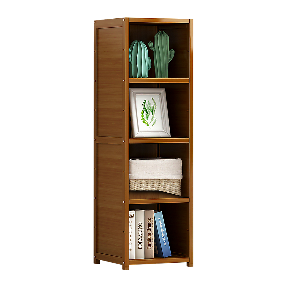 Bamboo Adjustable Bookcase, 4 Shelf Natural