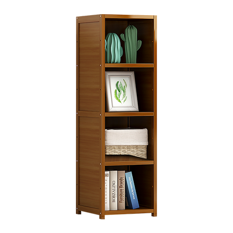 Bamboo Adjustable Bookcase, 4 Shelf Natural