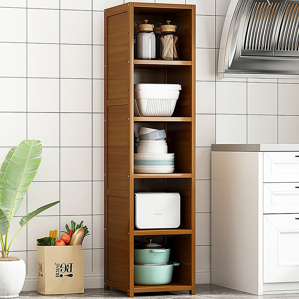 Bamboo Adjustable Shelf Bookcase Display Rack