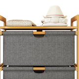 Bamboo Shelf with Removable Storage Hamper
