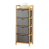 Bamboo Storage Shelf with Removable Hamper