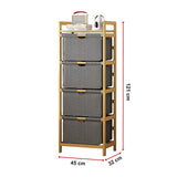Bamboo Storage Shelf with Removable Hamper