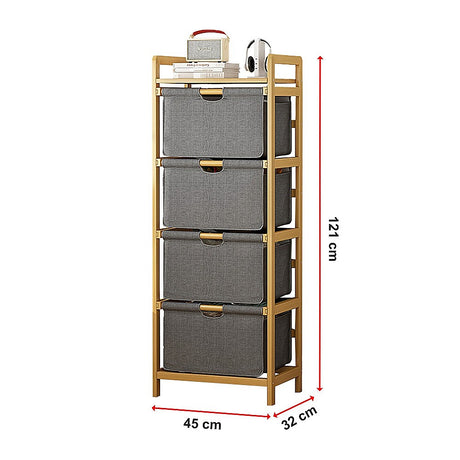 Bamboo Storage Shelf with Removable Hamper