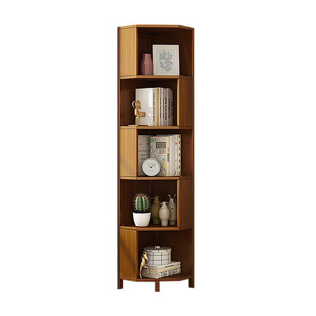Thebarton 5 Tier Corner Bookshelf, Natural
