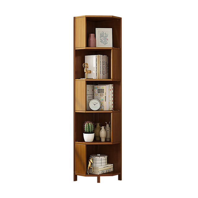 Thebarton 5 Tier Corner Bookshelf, Natural