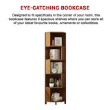 Industrial 5-Shelf Corner Bookcase