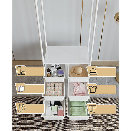 Modern Metal Open Wardrobe with Storage Solutions