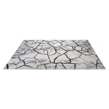 Marble polypropylene floor rug grey 200x300cm