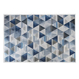 Triangle geometric polypropylene floor rug blue 200x300cm