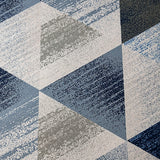 Triangle geometric polypropylene floor rug blue 200x300cm