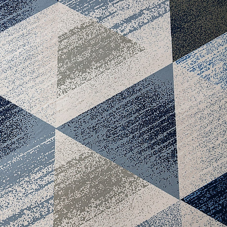 Triangle geometric polypropylene floor rug blue 200x300cm