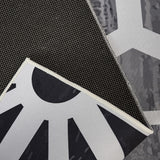 Geometric polypropylene floor rug black and white 200x300cm