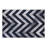 Chevron stripe polypropylene floor rug blue 200x300cm