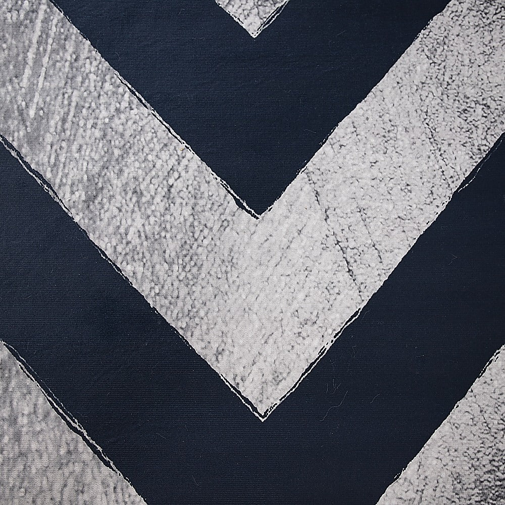 Chevron stripe polypropylene floor rug blue 200x300cm