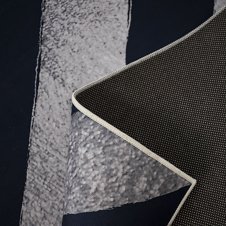 Chevron stripe polypropylene floor rug blue 200x300cm