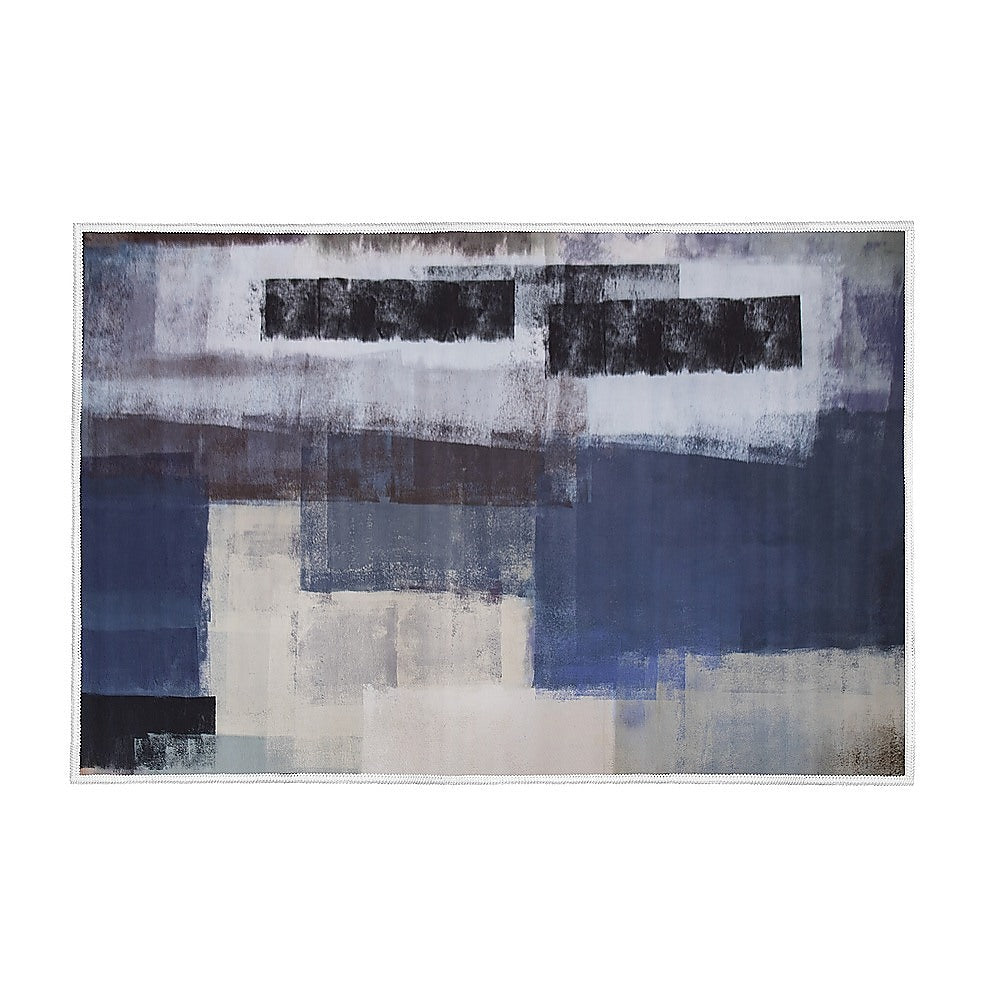 Abstract polypropylene floor rug blue 200x300cm