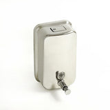 Stainless steel wall mounted soap dispenser with 1000 mL capacity and manual pump