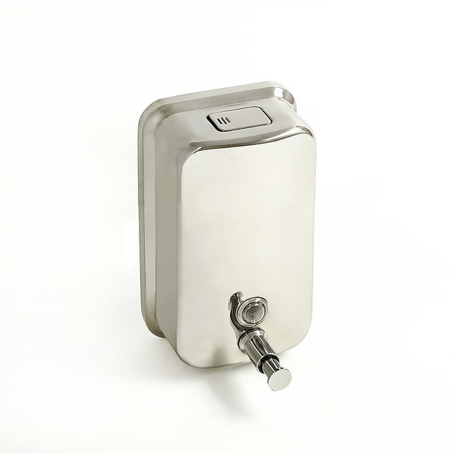 Stainless steel wall mounted soap dispenser with 1000 mL capacity and manual pump