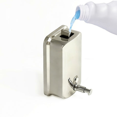 Mounting screws and fixings supplied with the stainless steel soap dispenser
