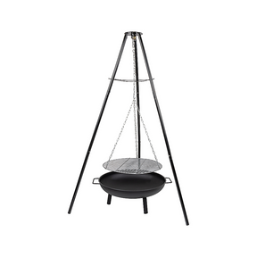 Wirrina tripod cast iron and steel fire pit BBQ with adjustable height