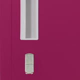 12-Door Steel Storage Locker, Grey with Pink Doors, padlock-operated - image 6