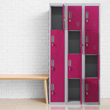 12-Door Steel Storage Locker, Grey with Pink Doors, padlock-operated - image 10