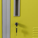 12-Door Steel Storage Locker, Grey with Yellow Doors, key lock - image 7