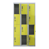 12-Door Steel Storage Locker, Grey with Yellow Doors - image 6