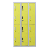 12-Door Steel Storage Locker, Grey with Yellow Doors - image 4