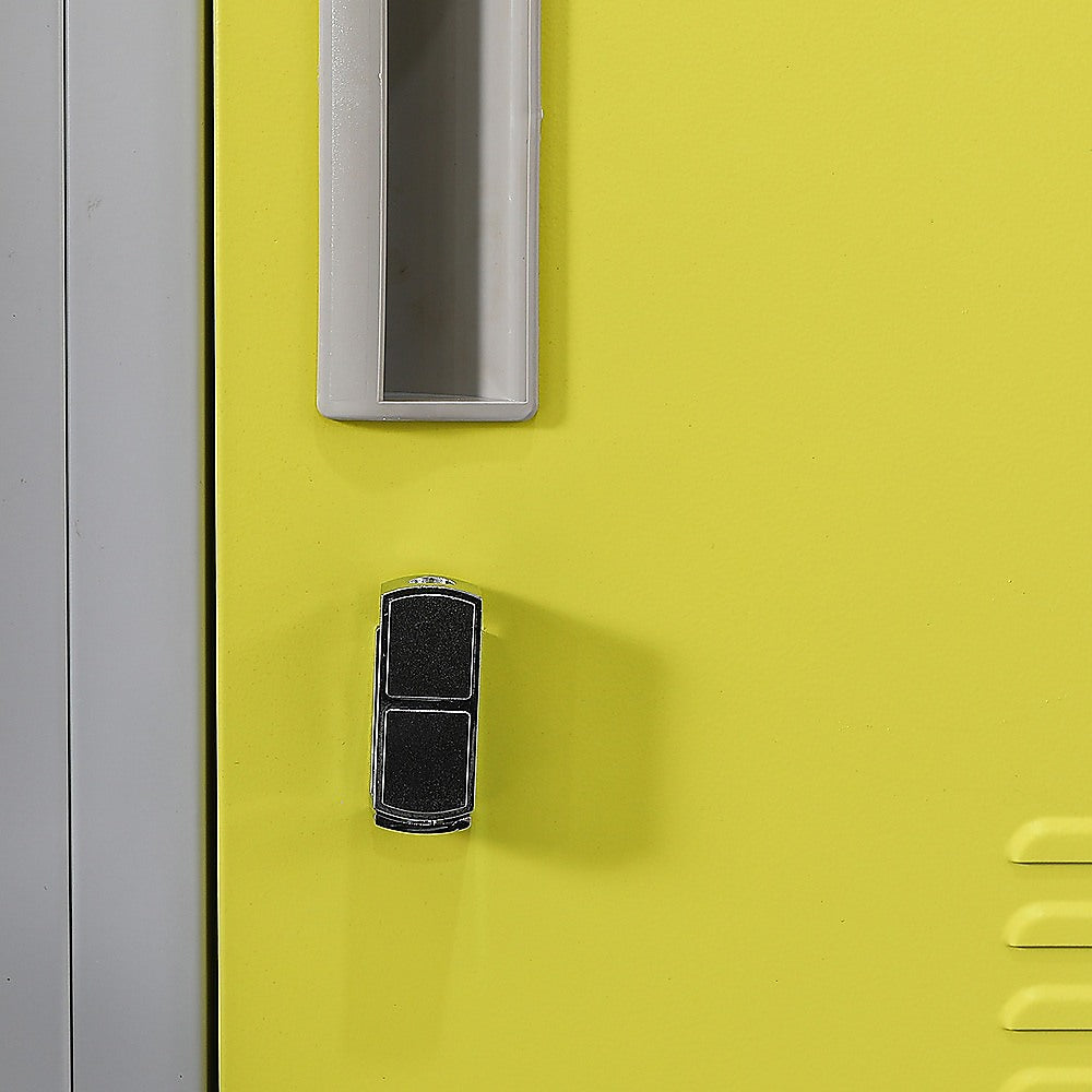12-Door Steel Storage Locker, Grey with Yellow Doors - image 8