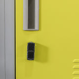 12-Door Steel Storage Locker, Grey with Yellow Doors - image 8