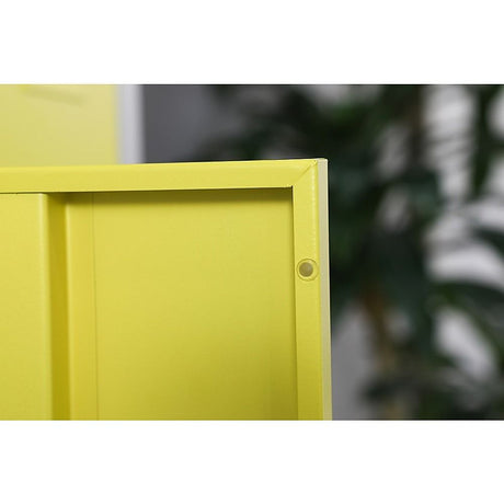12-Door Steel Storage Locker with 3-Digit Combination Lock, Grey with Yellow