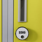 12-Door Steel Storage Locker with 4-Digit Combination Lock, Grey with Yellow