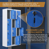 12-Door Steel Storage Locker, Grey with Blue Doors, key lock - image 10