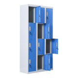 12-Door Steel Storage Locker, Grey with Blue Doors, key lock - image 8