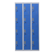 12-Door Steel Storage Locker, Grey with Blue Doors - image 1