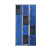 12-Door Steel Storage Locker, Grey with Blue Doors - image 5