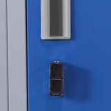 12-Door Steel Storage Locker, Grey with Blue Doors - image 7
