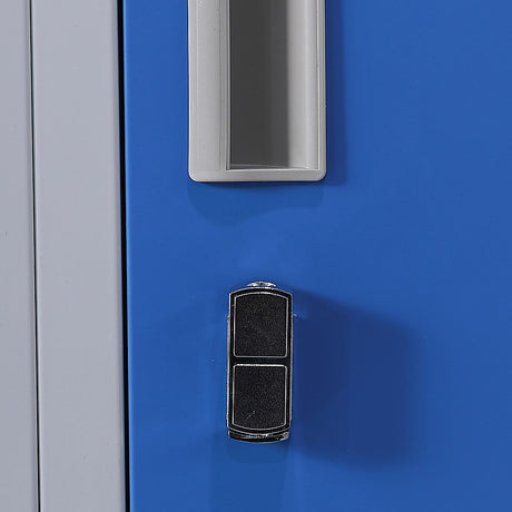 12-Door Steel Storage Locker, Grey with Blue Doors - image 7
