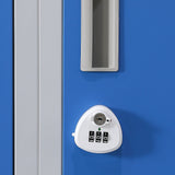 12-Door Steel Storage Locker with 3-Digit Combination Lock, Grey with Blue