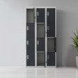 12-Door Steel Storage Locker, Grey with Charcoal Doors, key lock - image 1