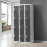 12-Door Steel Storage Locker, Grey with Charcoal Doors, key lock - image 8