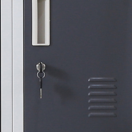 12-Door Steel Storage Locker, Grey with Charcoal Doors, key lock - image 9