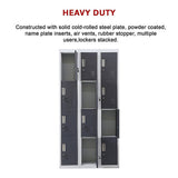 12-Door Steel Storage Locker, Grey with Charcoal Doors, key lock - image 5