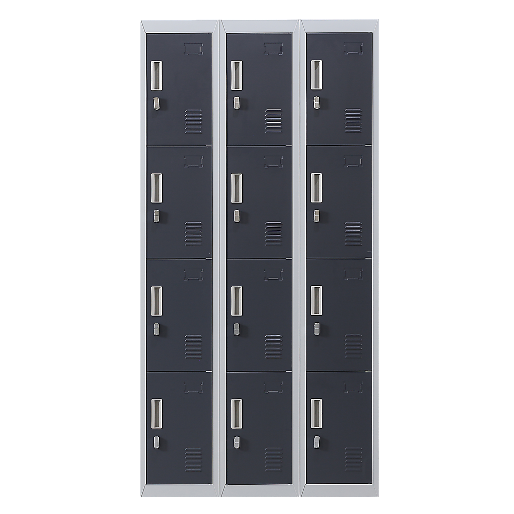 12-Door Steel Storage Locker, Grey with Charcoal Doors - image 9