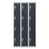 12-Door Steel Storage Locker, Grey with Charcoal Doors - image 9