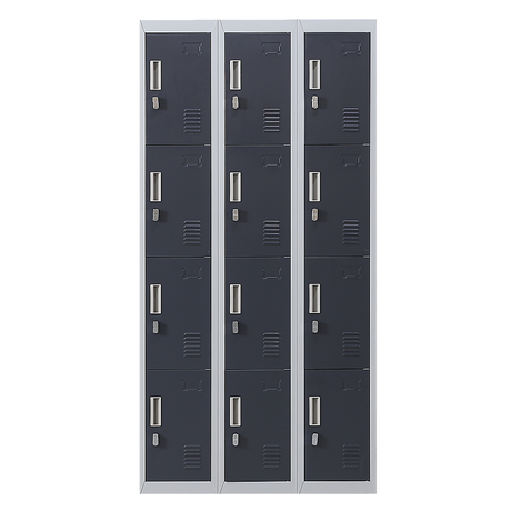 12-Door Steel Storage Locker, Grey with Charcoal Doors - image 9
