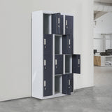 12-Door Steel Storage Locker, Grey with Charcoal Doors - image 8